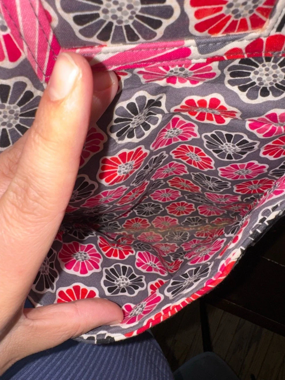 Vera Bradley Pink and Red Floral Quilted Backpack - Picture 6 of 7